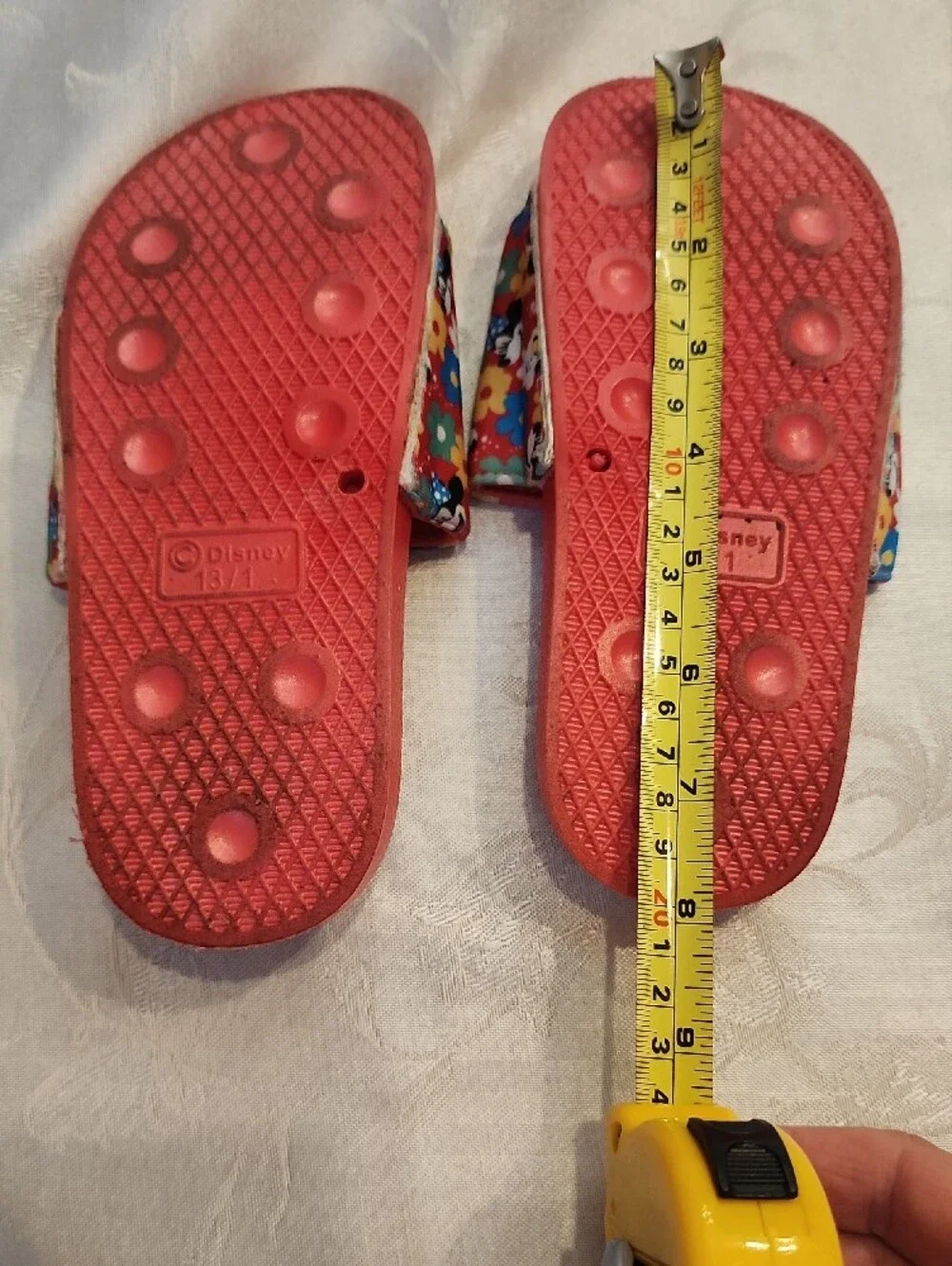 Disney Minnie Mouse Red Floral Slide Sandals for Kids Size 13/1 [V1]